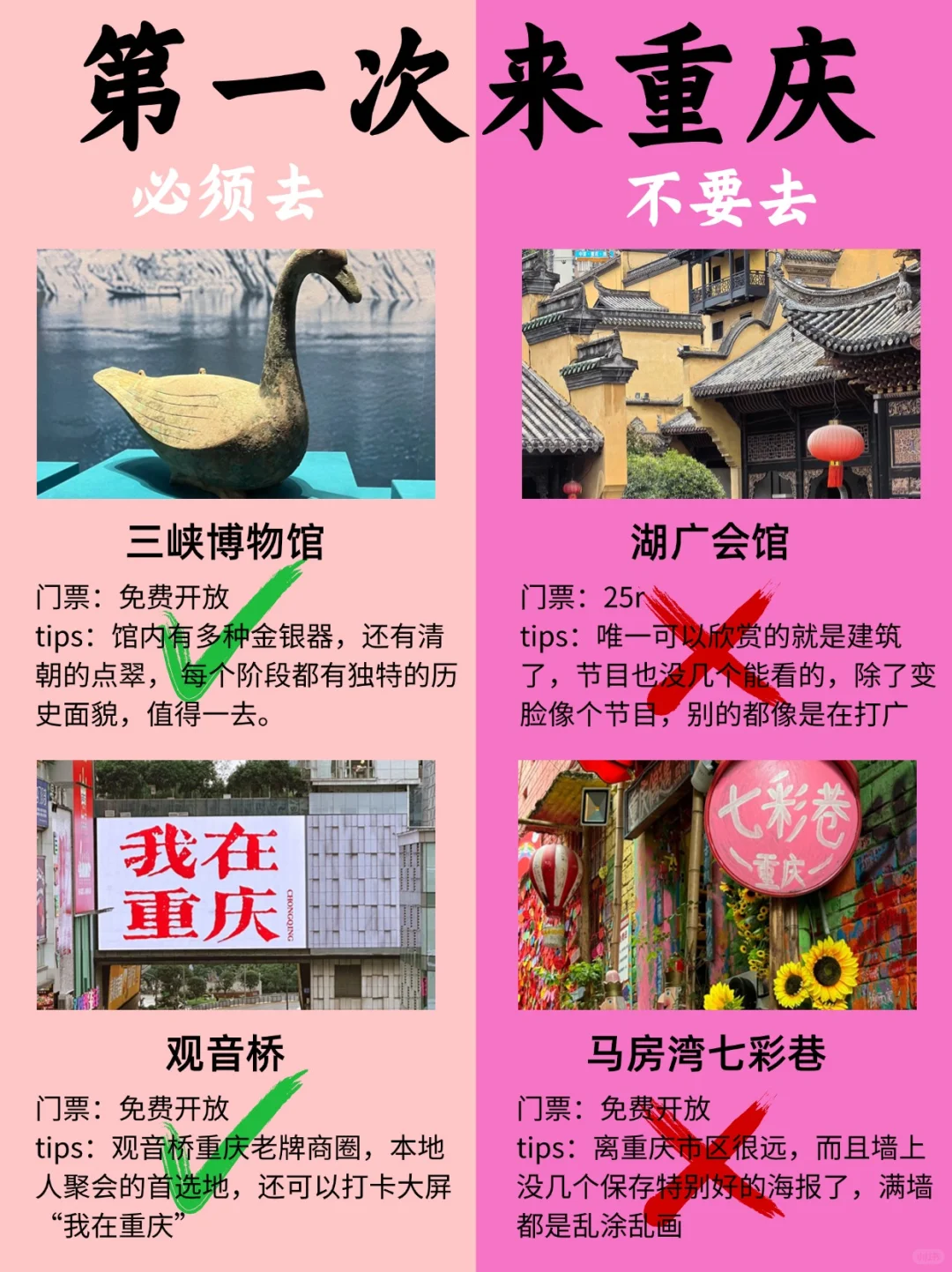 第一次来重庆，美食/景点红黑榜一网打尽❌