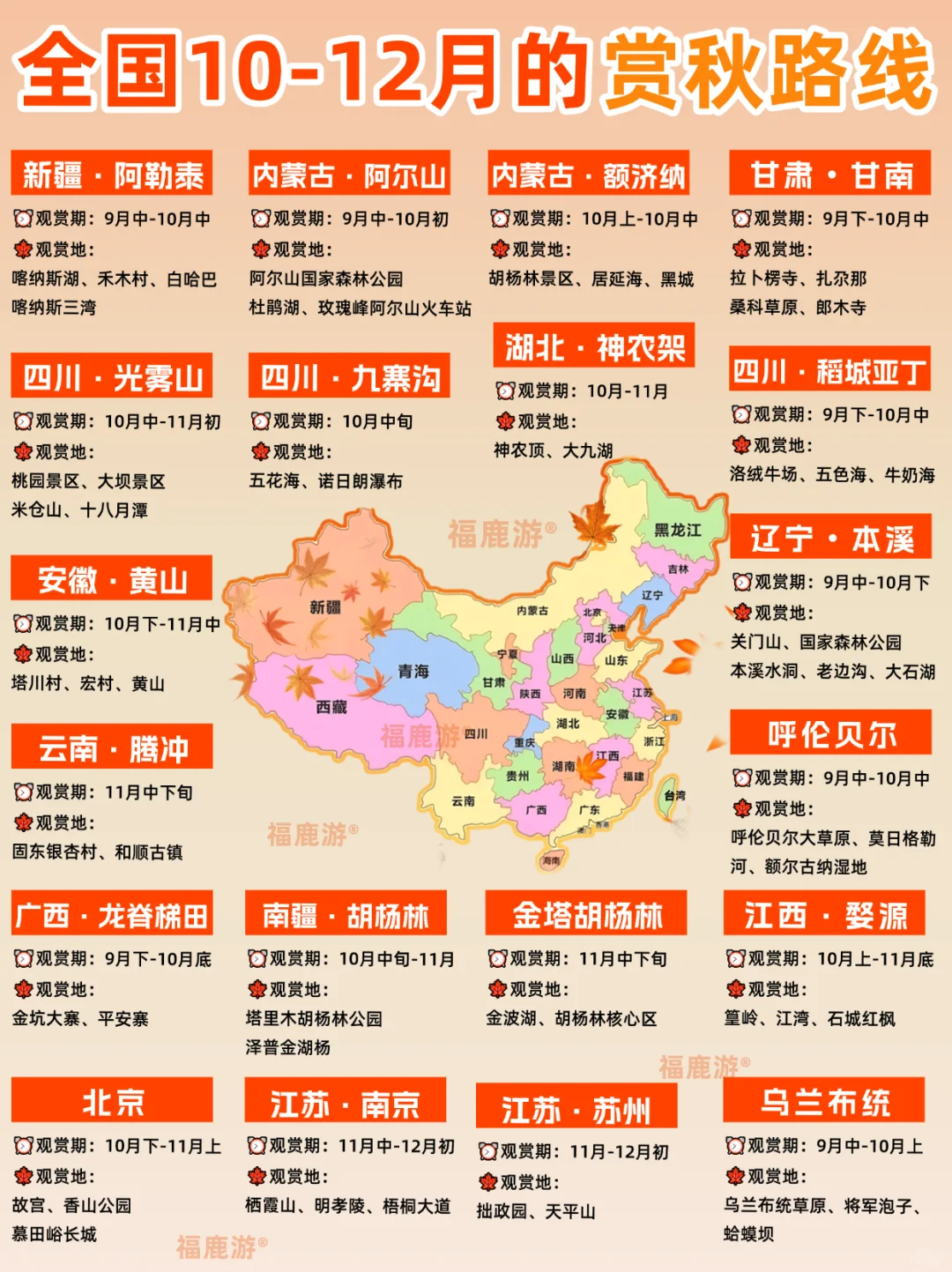 全国10-12月赏秋保姆级攻略|收藏这篇就够了