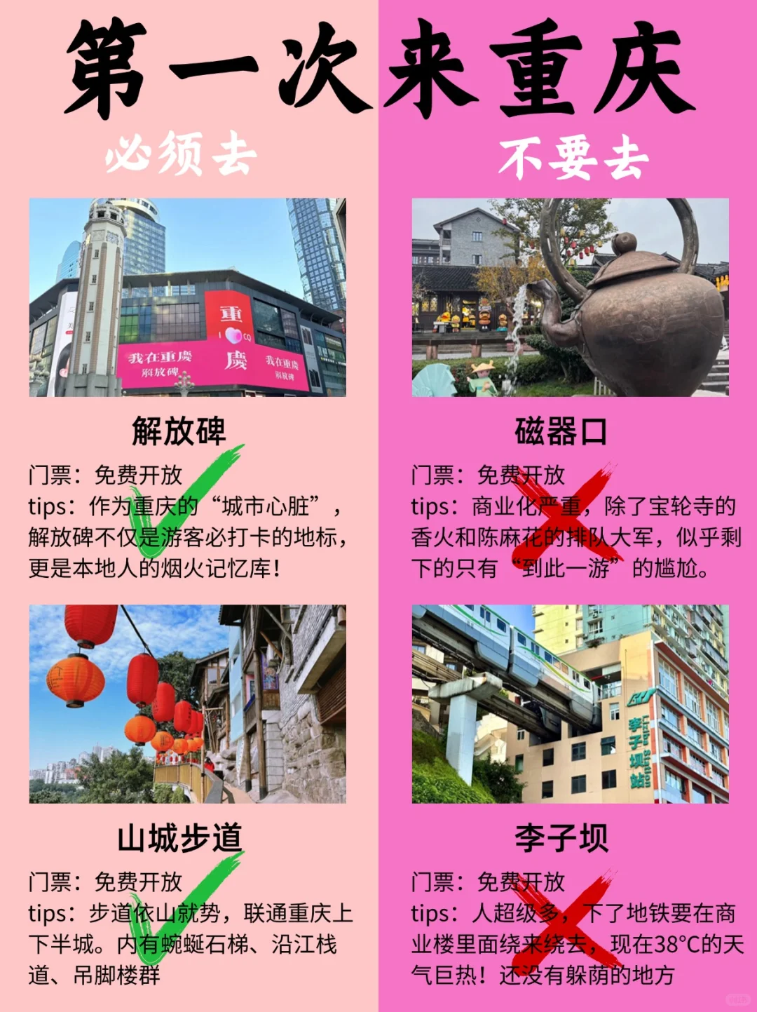 第一次来重庆，美食/景点红黑榜一网打尽❌