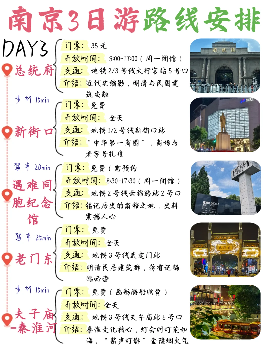 南京3天2夜|保姆级旅游路线攻略,不绕路❗
