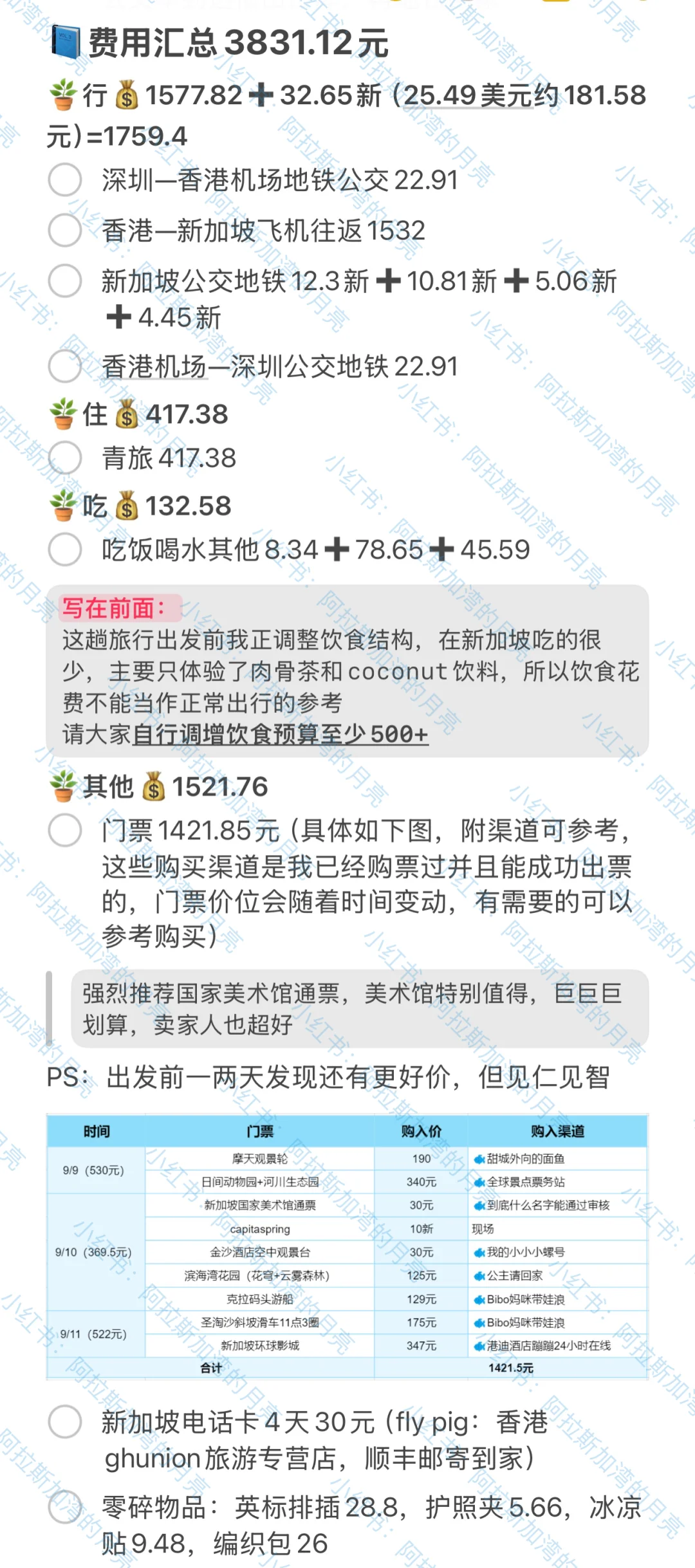 📍新加坡💰3831.12(9.8-9.12)