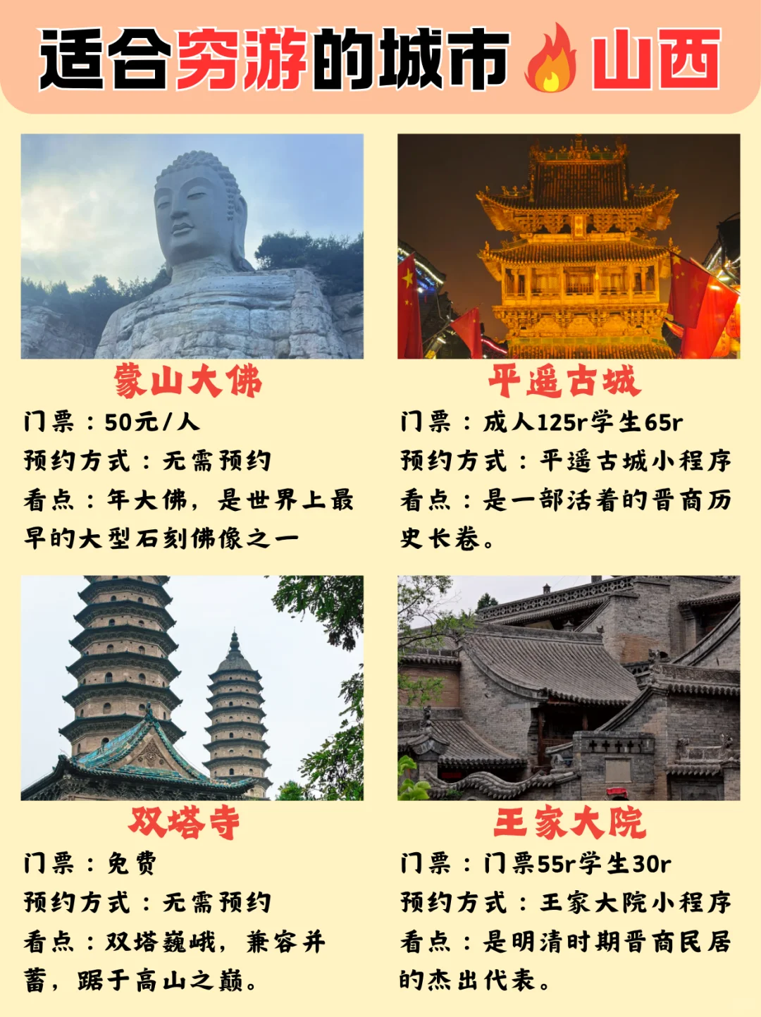 山西旅游景点攻略看这一篇就够了！ 🌟