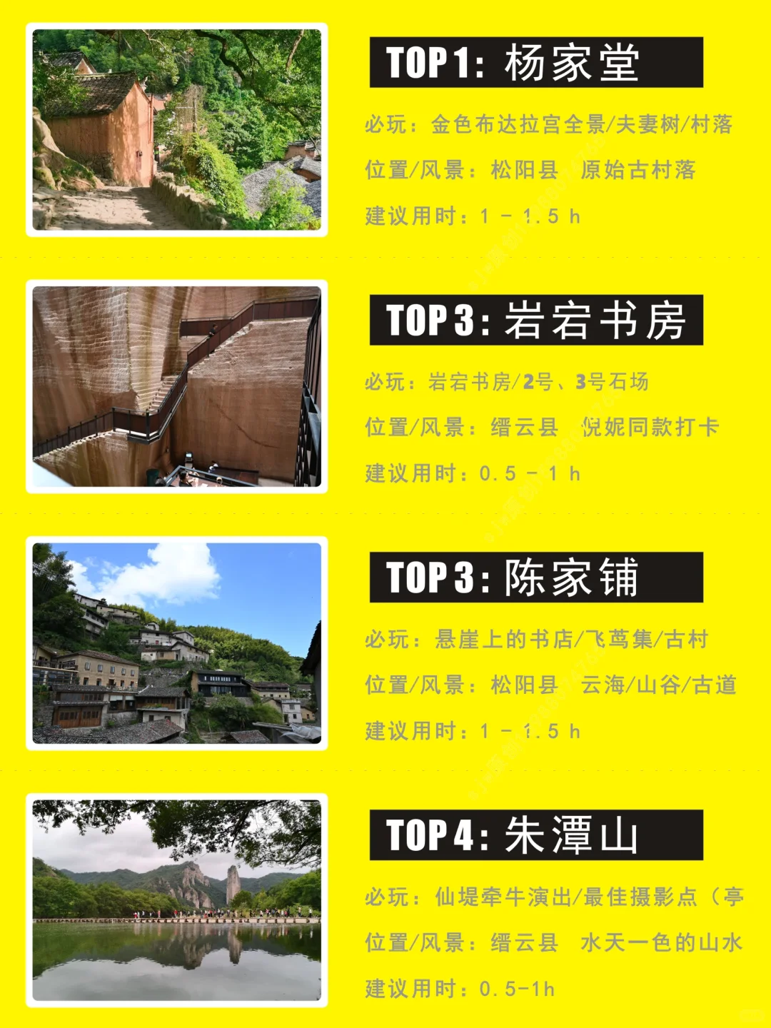 丽水top景点排行总结，值得去的在图里