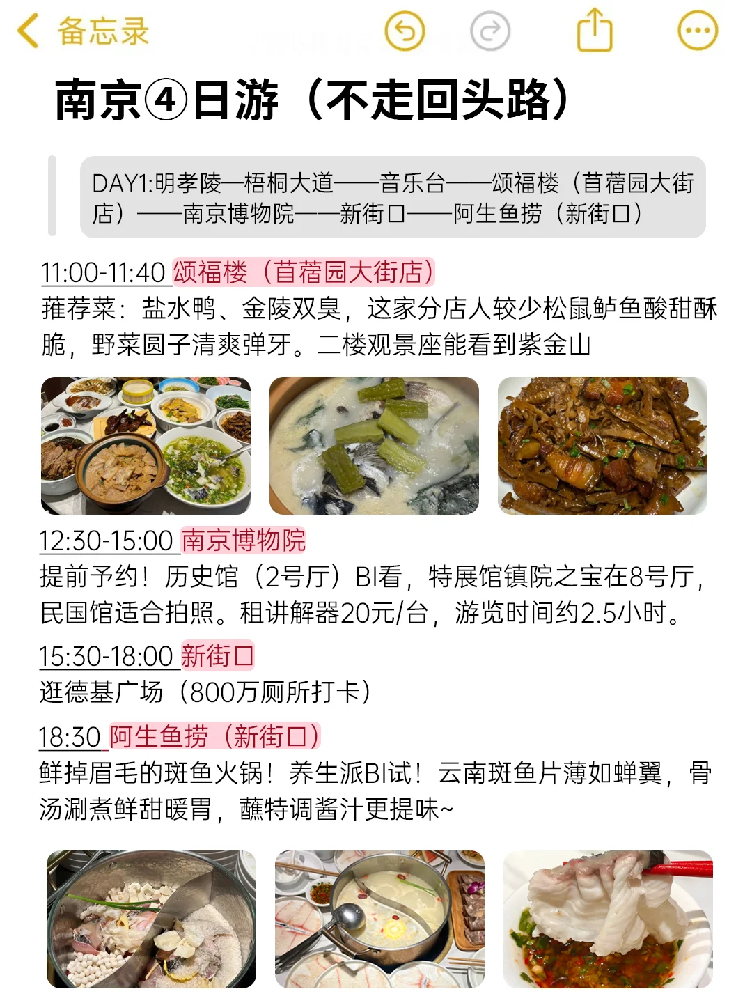 替大家试过了，南京就只适合玩4天