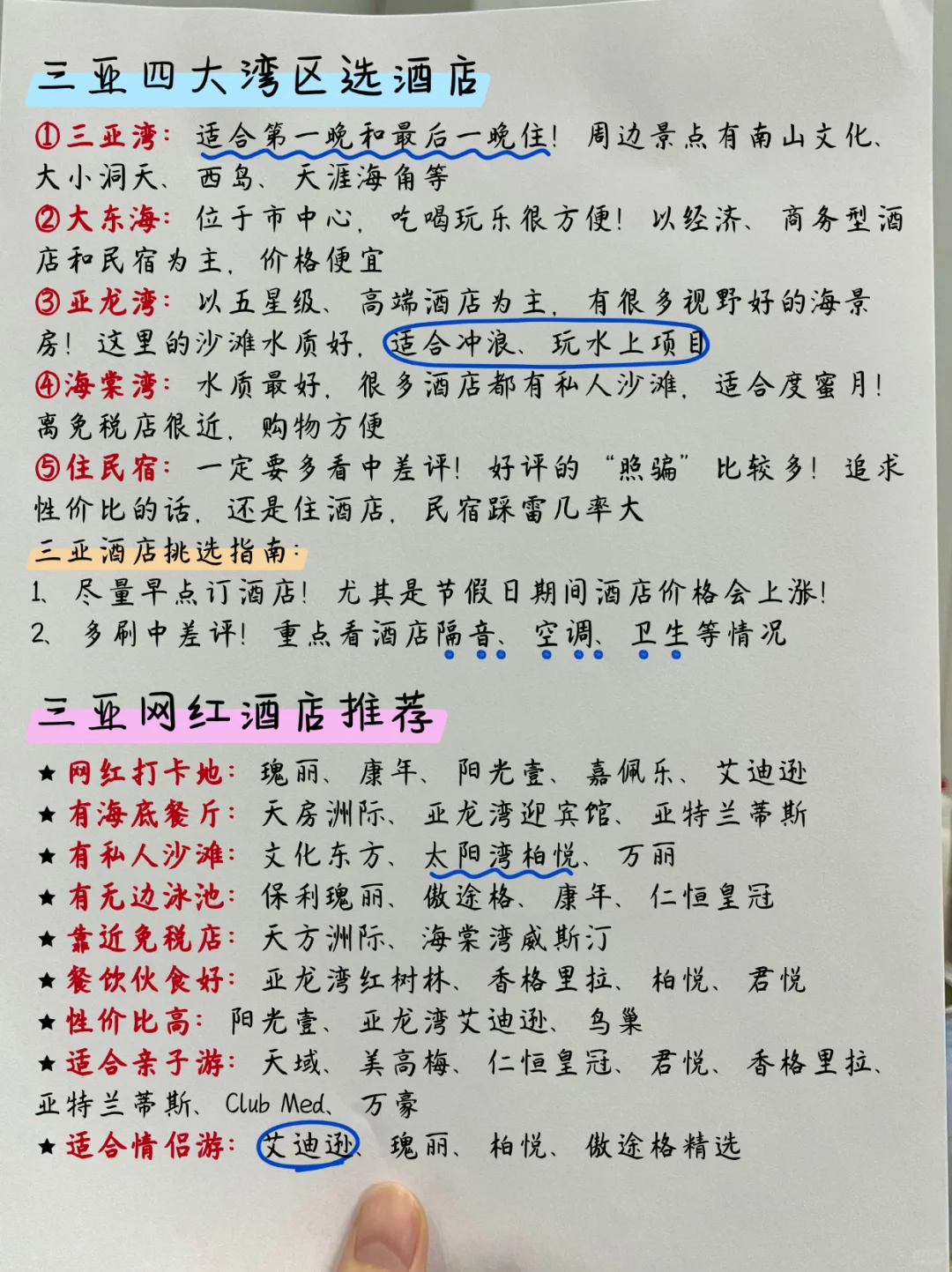 三亚旅游攻略‼️本地人手绘版地图（附攻略