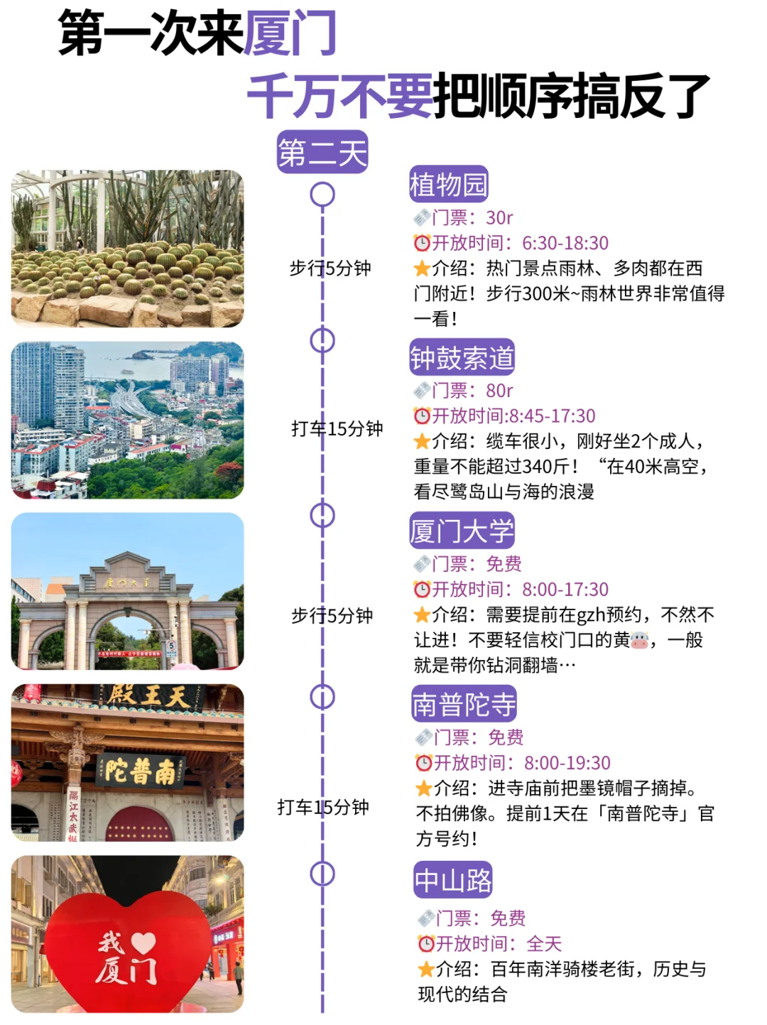 第一次来厦门玩，顺序千万别搞反了❗❗