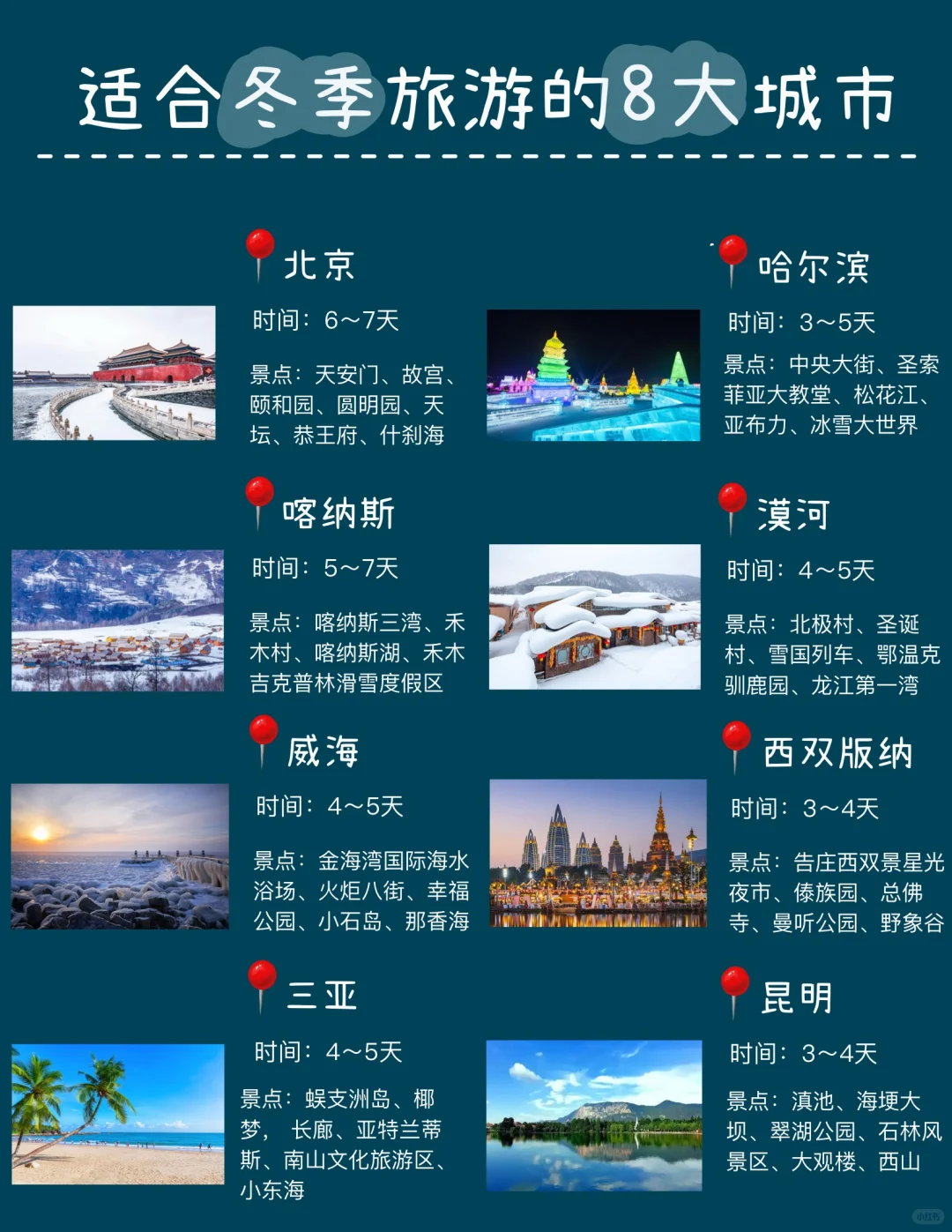 推荐适合冬季旅游的8座城市❄️赏雪避寒两不