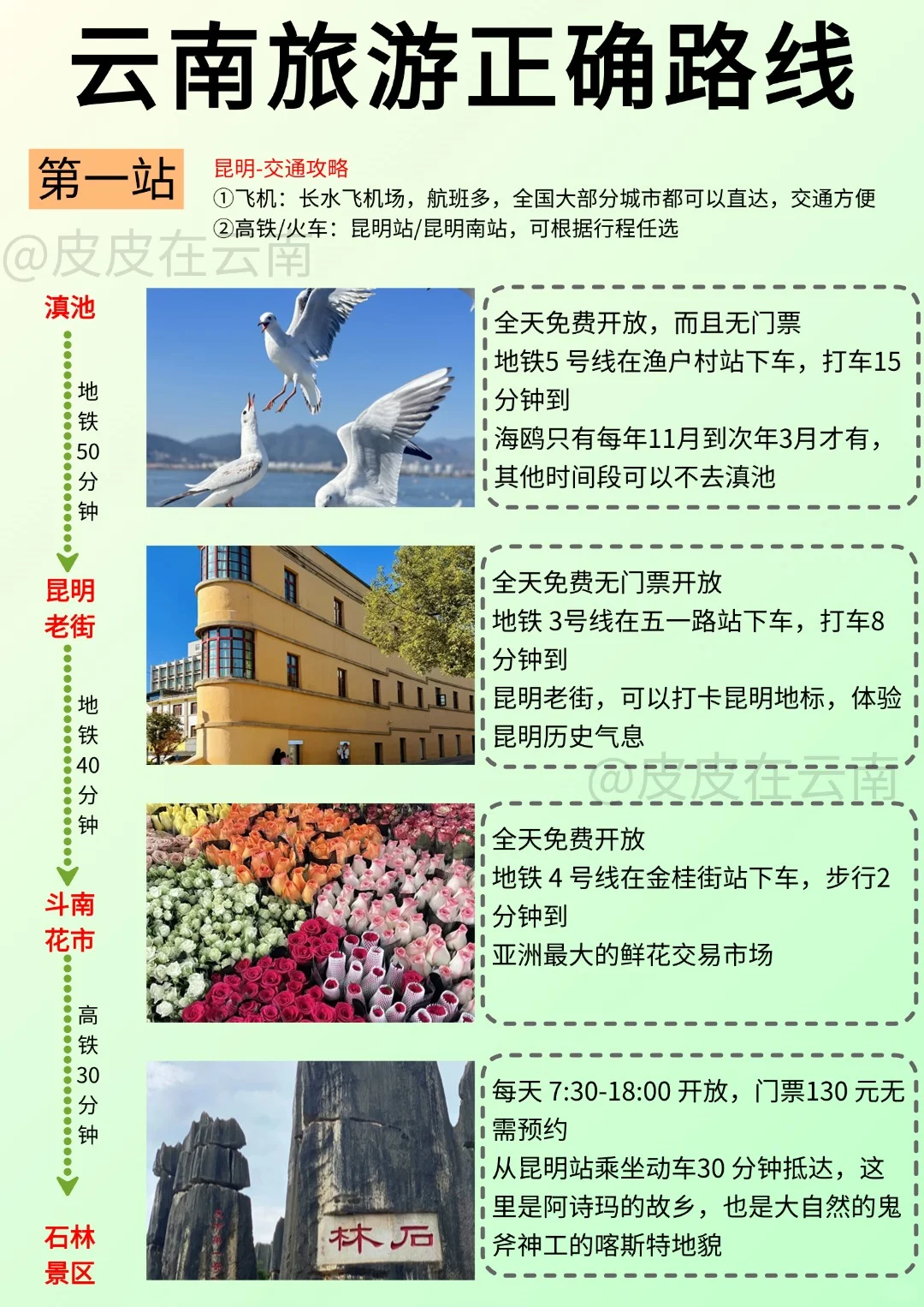 第一次去云南游玩， 顺序千万别搞反