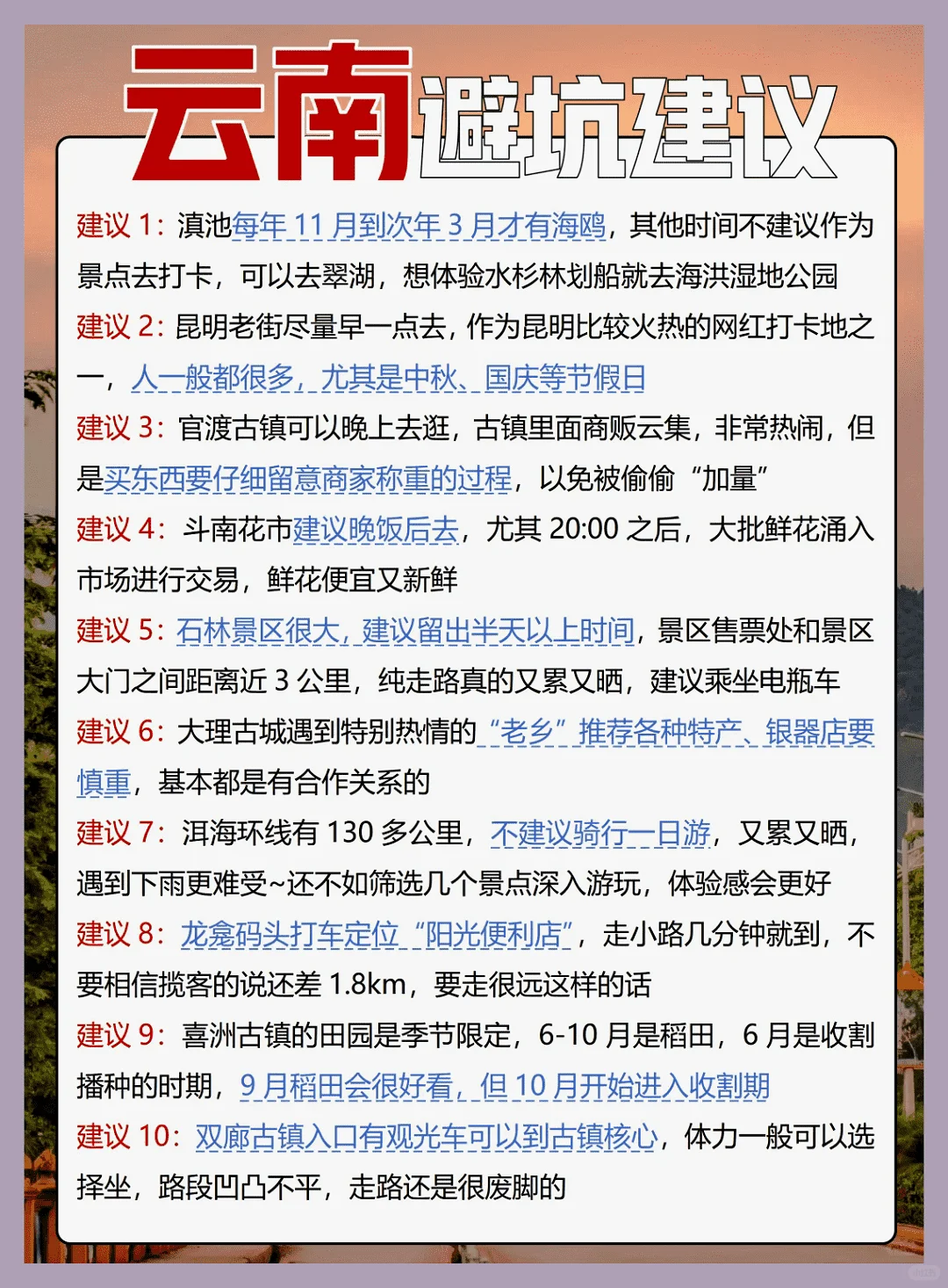 云南旅游的小白们，福音来啦！