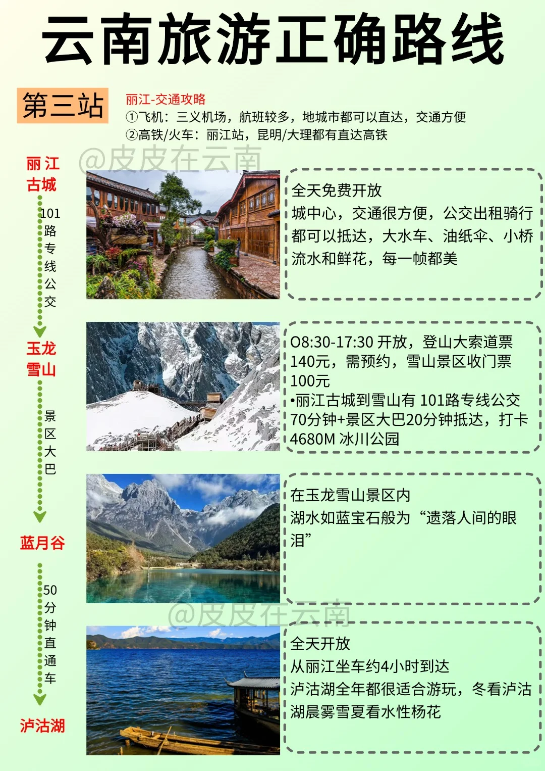 第一次去云南游玩， 顺序千万别搞反