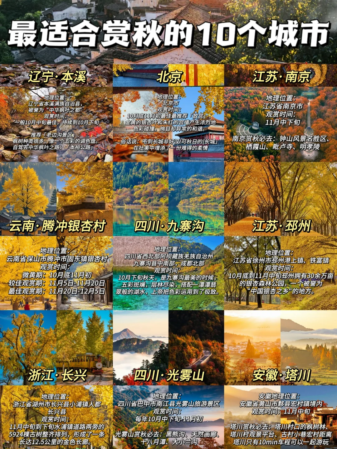 ✨适合11月赏秋的10个城市大合集🍁-