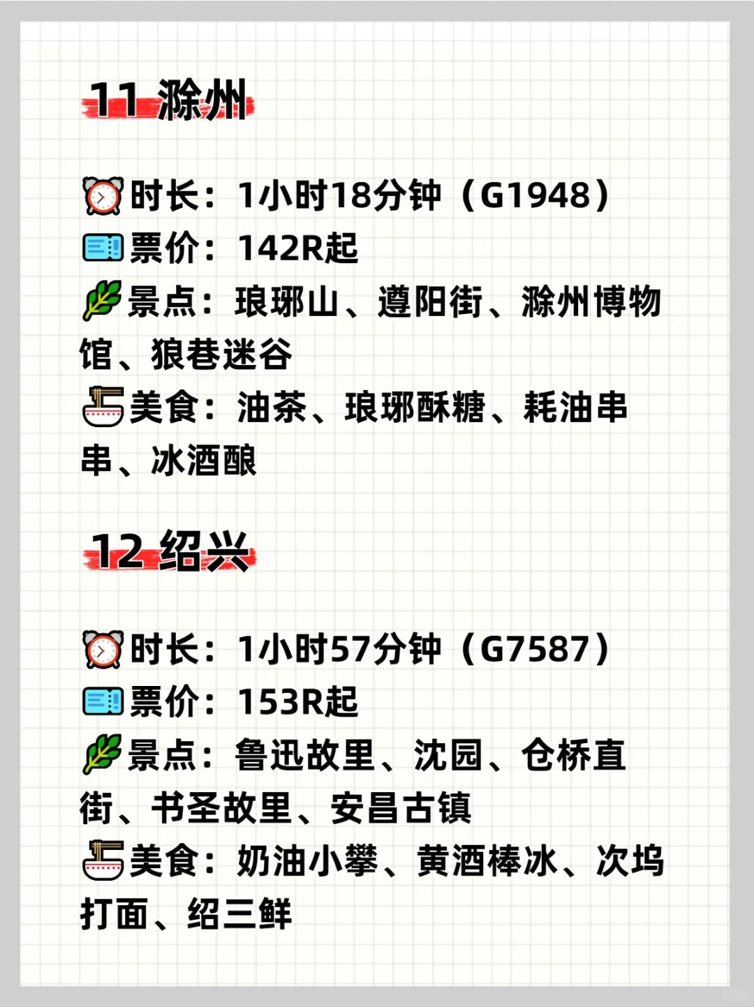 苏州❗2h高铁直达的18个旅游城市，码住