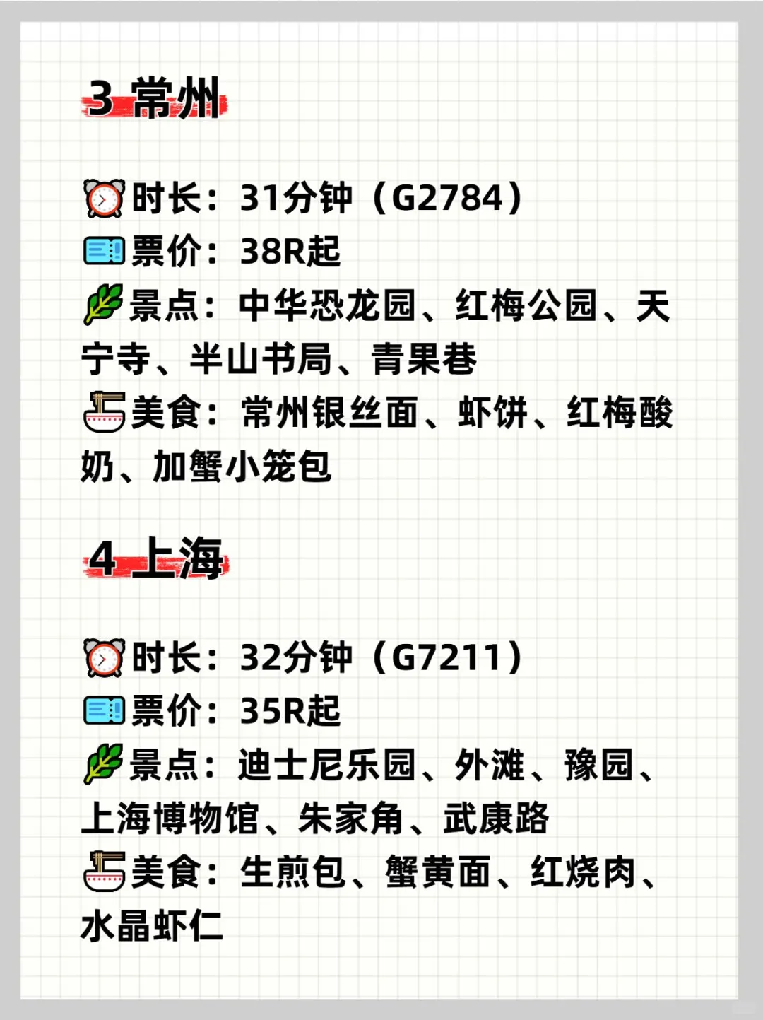 苏州❗2h高铁直达的18个旅游城市，码住