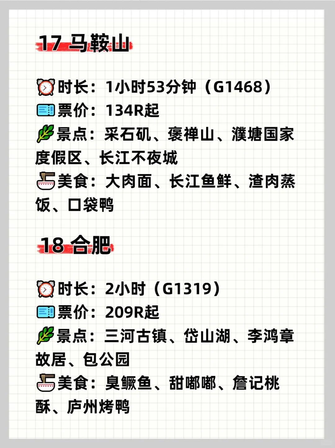 苏州❗2h高铁直达的18个旅游城市，码住