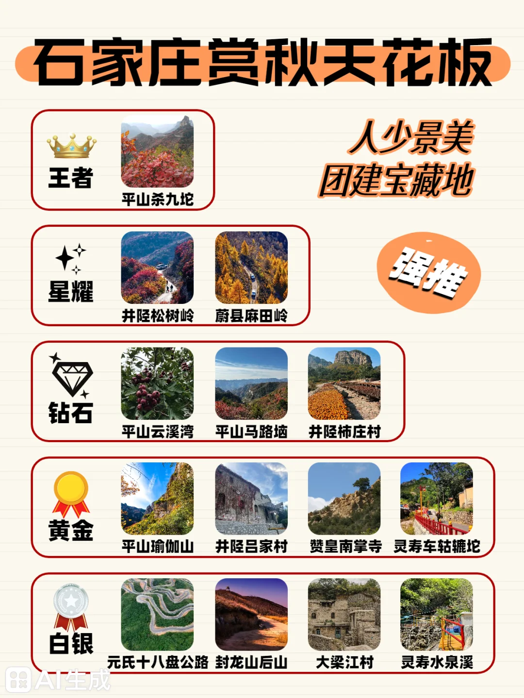 石家庄红叶景区段位排行‼️团建不踩雷！