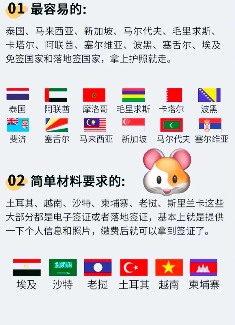 出国签证难度排行🐹