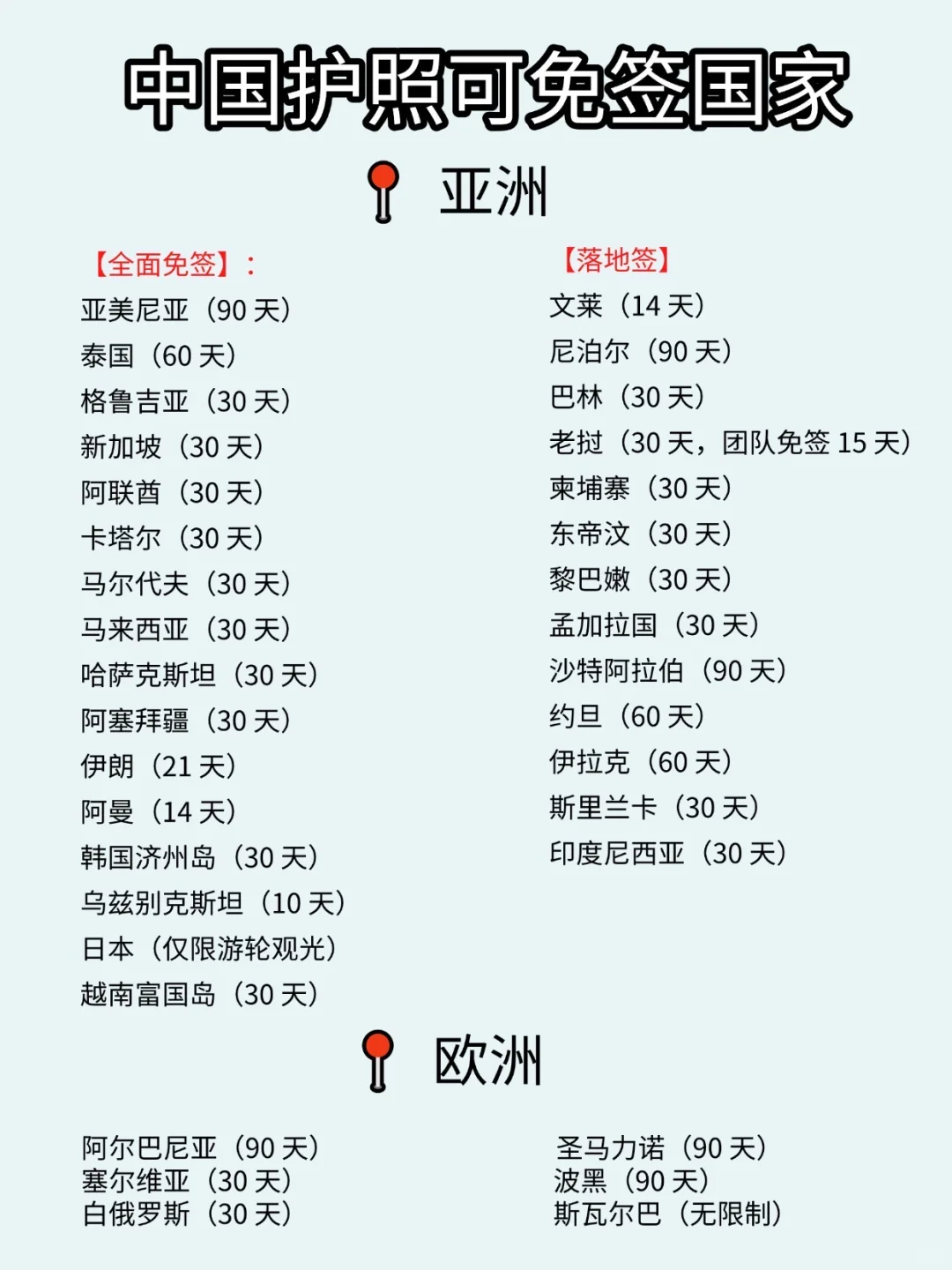 中国护照免签国家大盘点！说走就走超简单