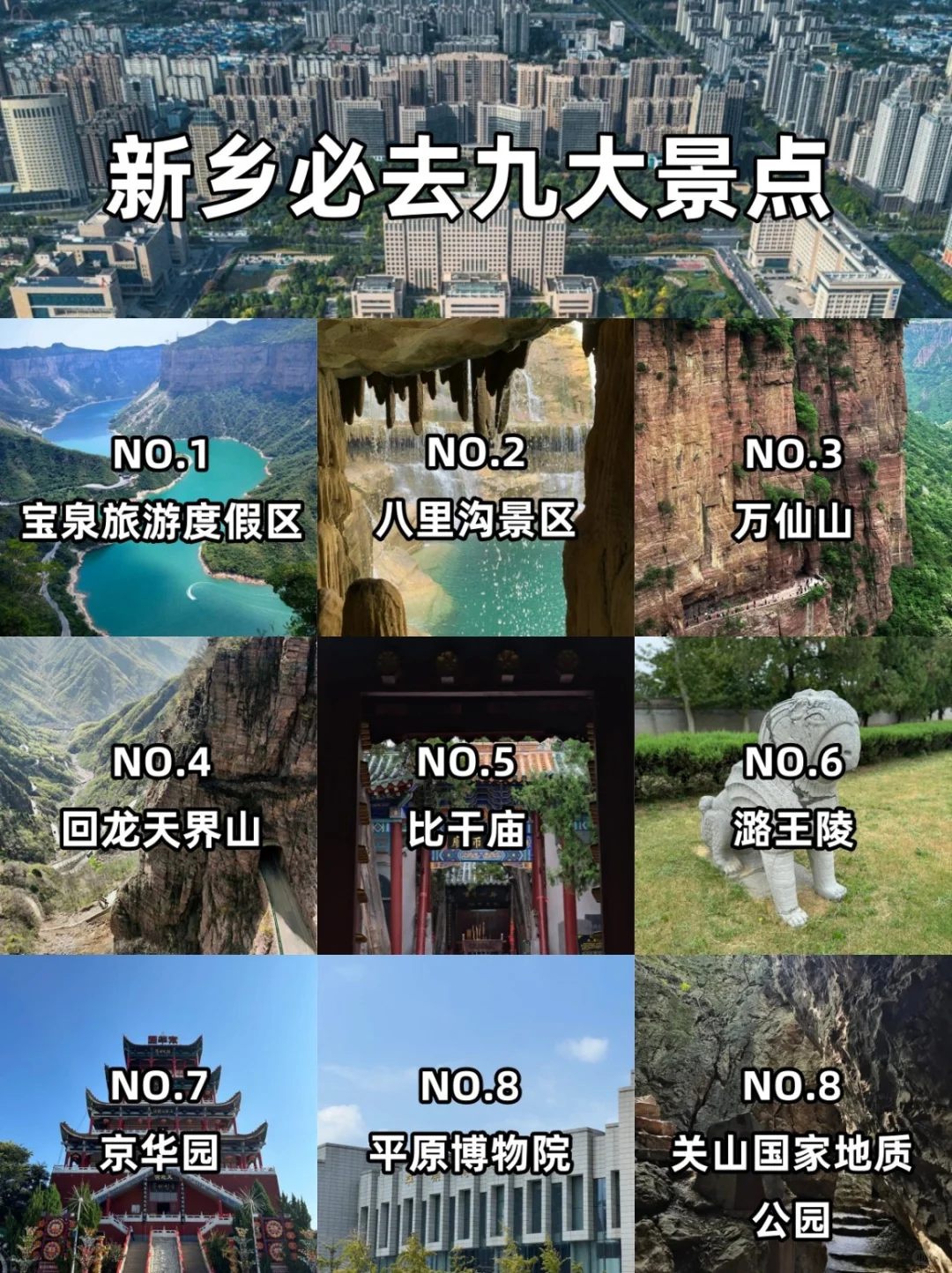 新乡必去的九大景点🔥🔥旅游前必看👀