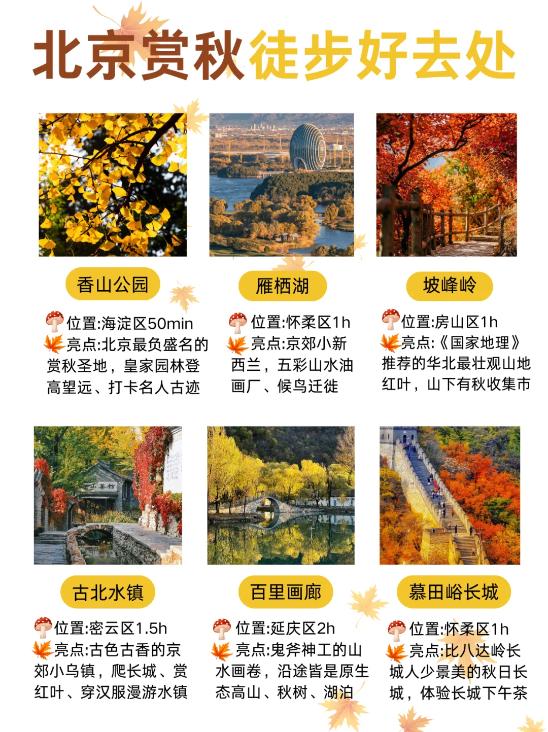 北京周边12个徒步赏秋好去处🍂新手入门