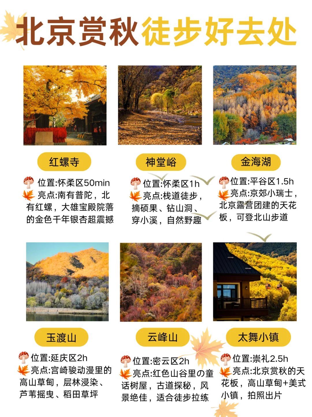 北京周边12个徒步赏秋好去处🍂新手入门