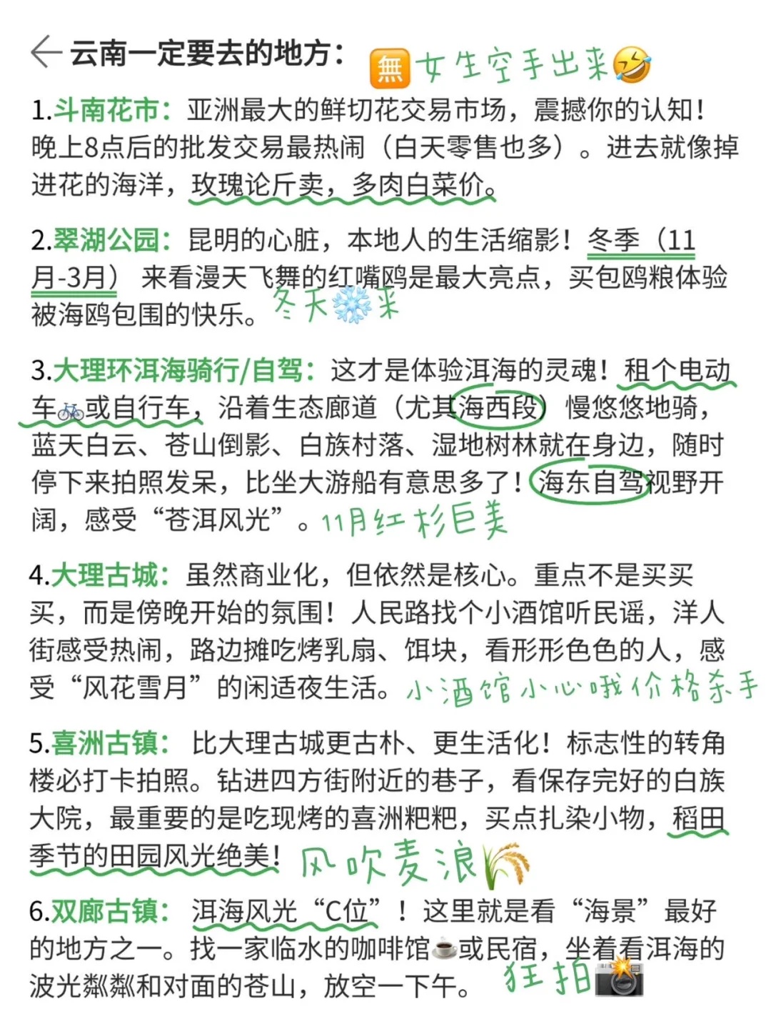 云南旅游攻略(真实个人意见)