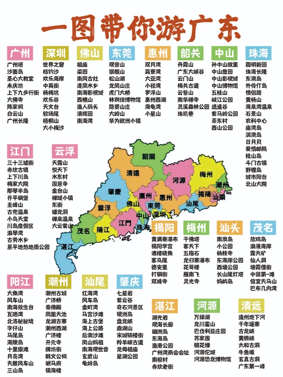 一图带你游广东 | 21个市热门景点大揭秘