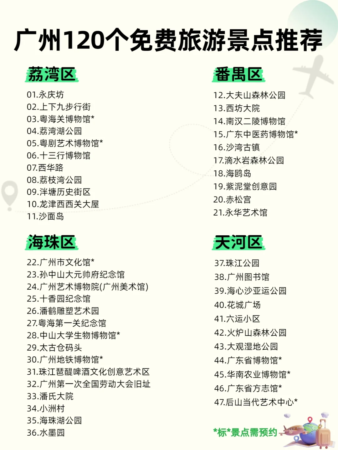 0元玩120个景点，逛广州不花钱真快乐
