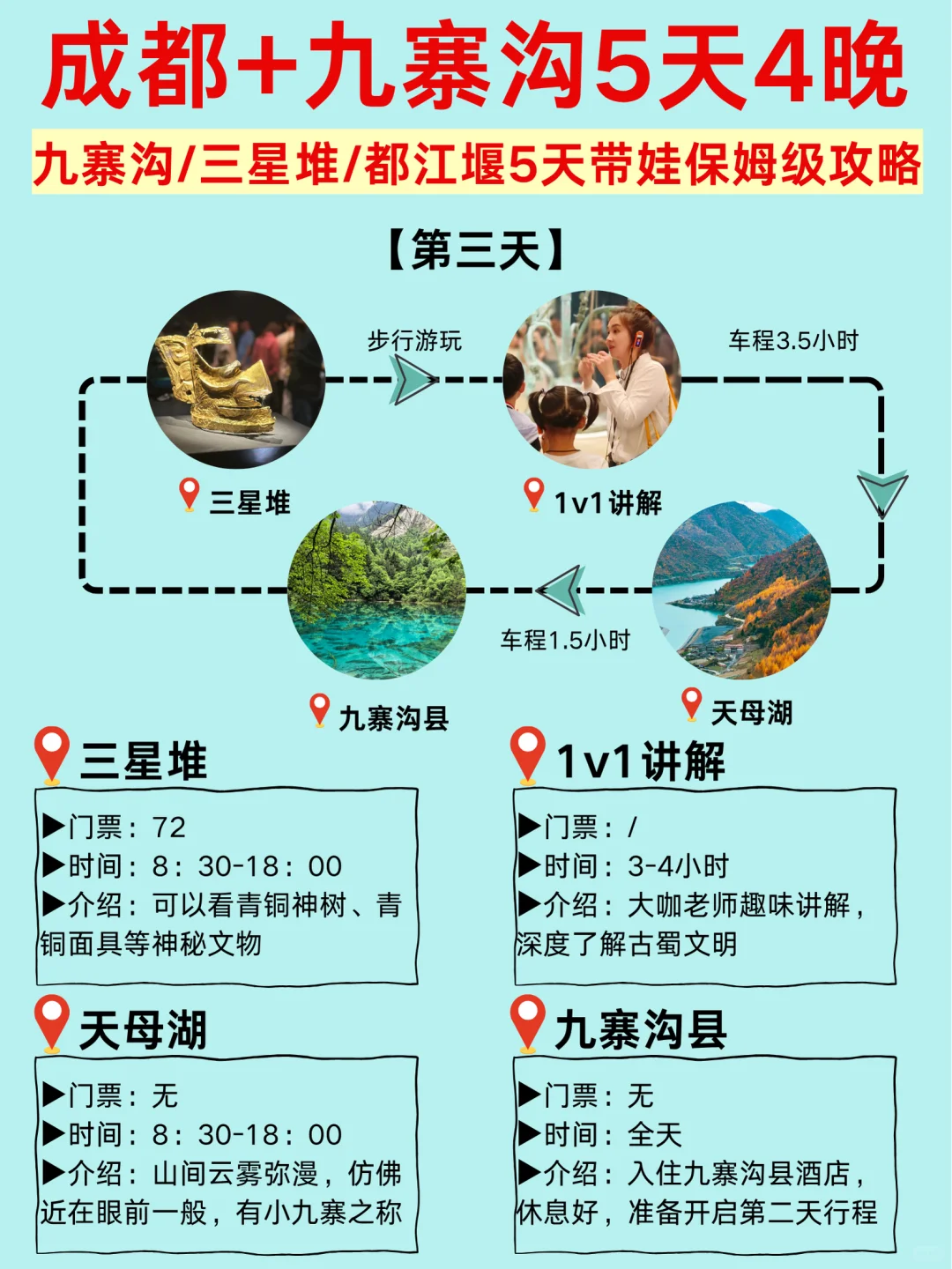 九寨沟5天4晚纯玩旅游路线🚗带娃包车避暑去