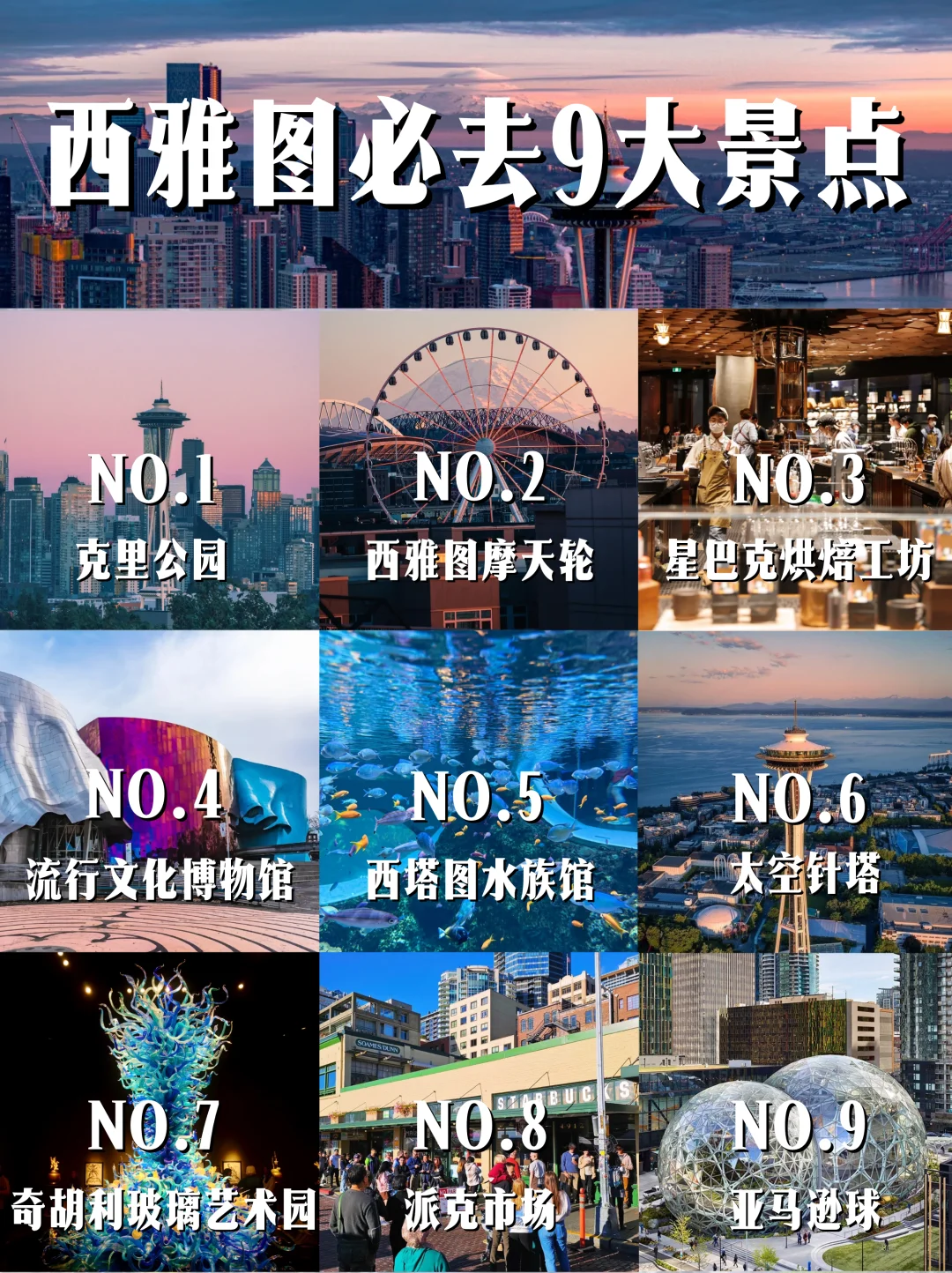 人生建议：去西雅图一定要去这9个景点‼️