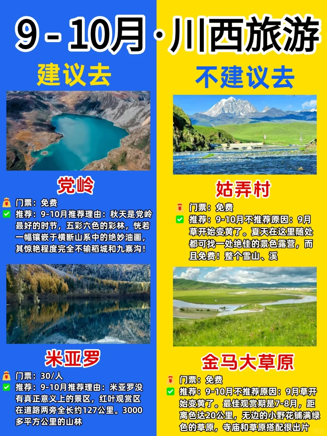提前做好9-10月去西藏旅游攻略，不会白来❗