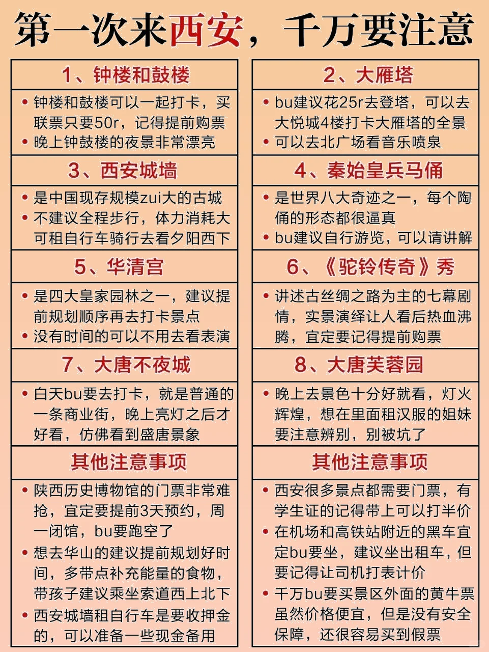 西安这几个景点踩雷,1-3月出行前必看!