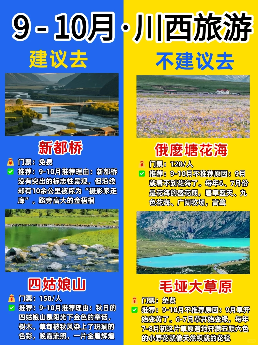 提前做好9-10月去西藏旅游攻略，不会白来❗