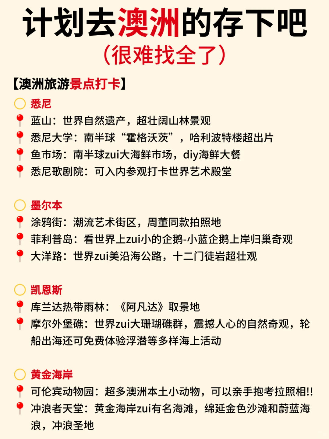 澳洲真的会惩罚每一个不做攻略的人😭