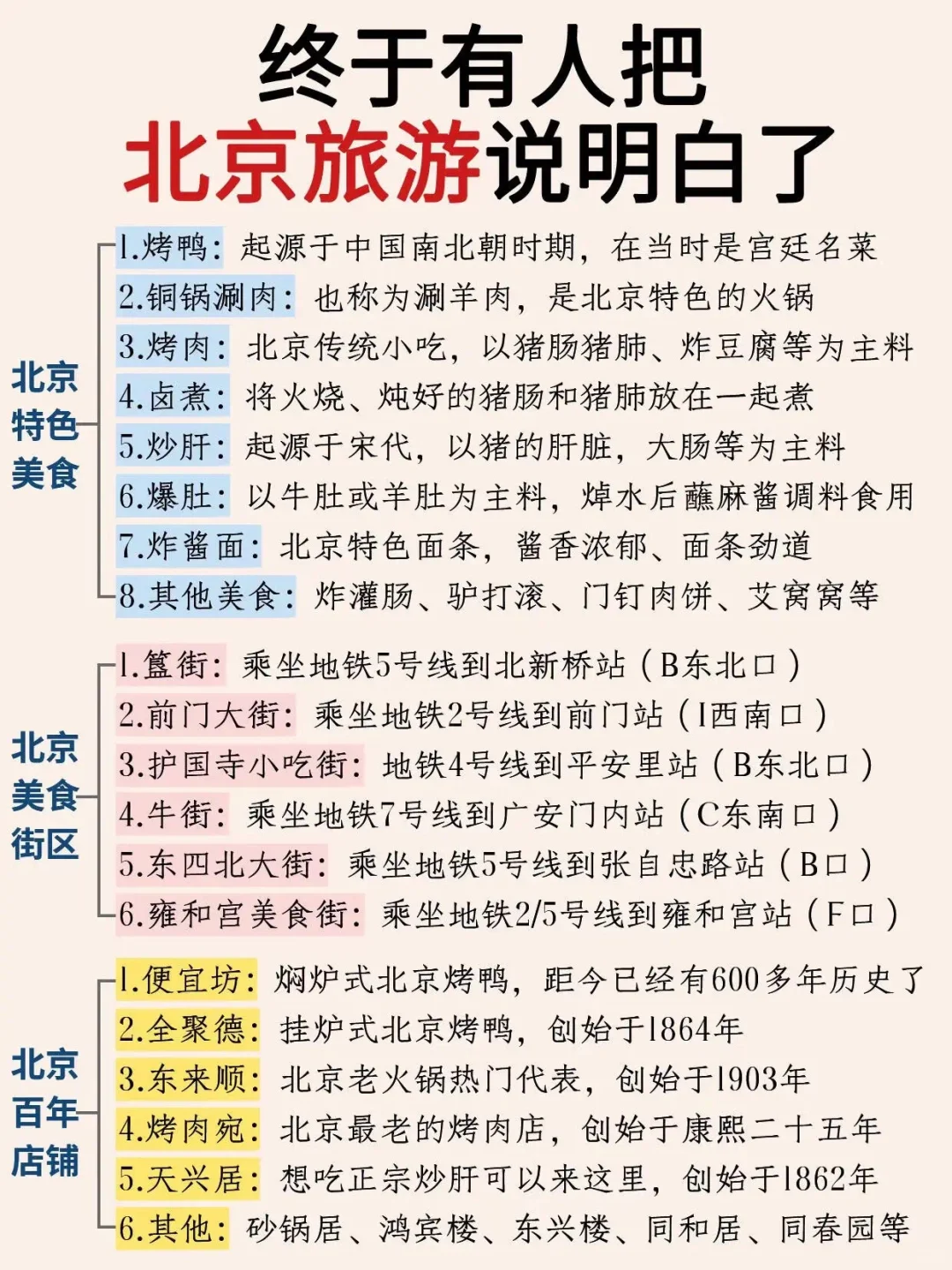 本地人熬夜整理的北京游攻略!超详细!