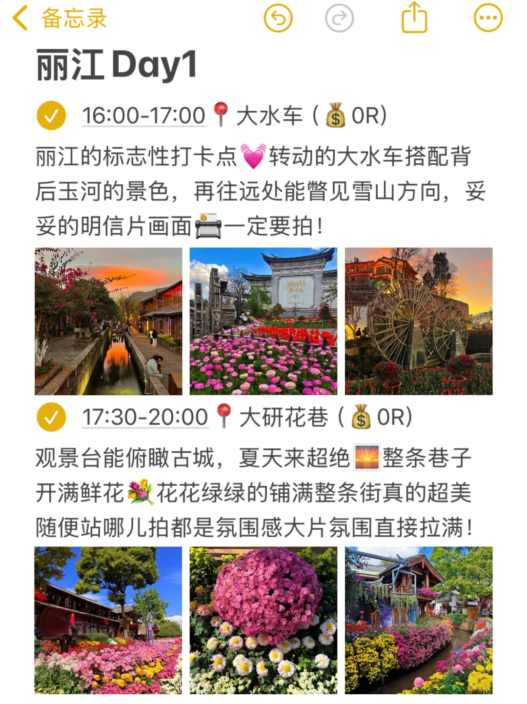 本J人对自己做的丽江攻略甚是满意