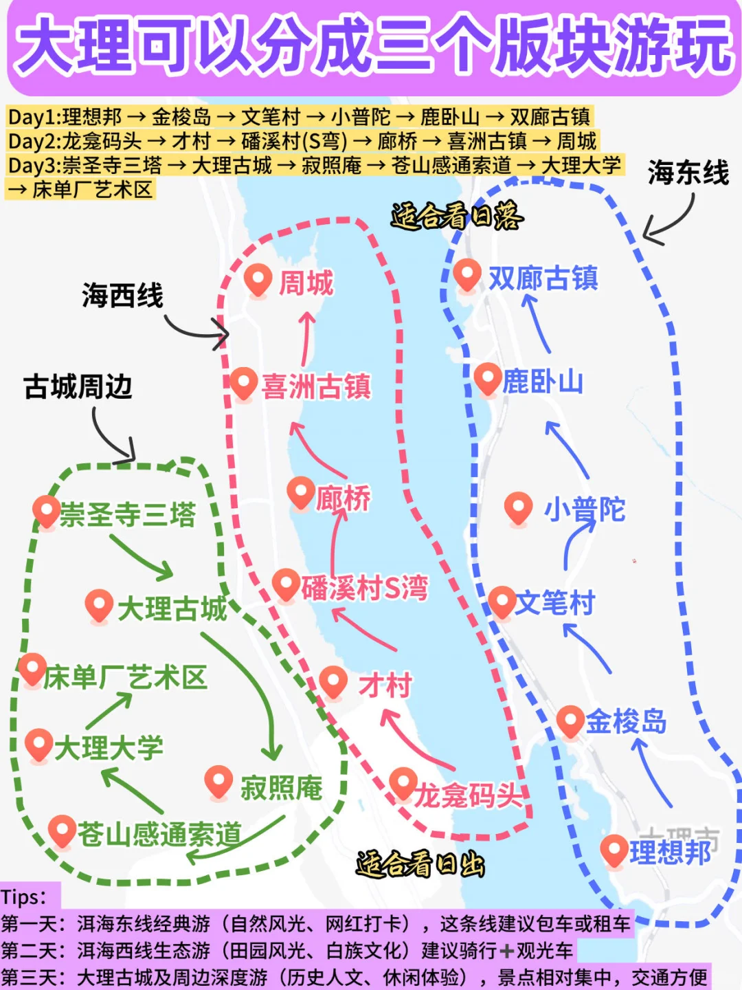 大理三天两晚游玩攻略,懒人直接抄作业❗️