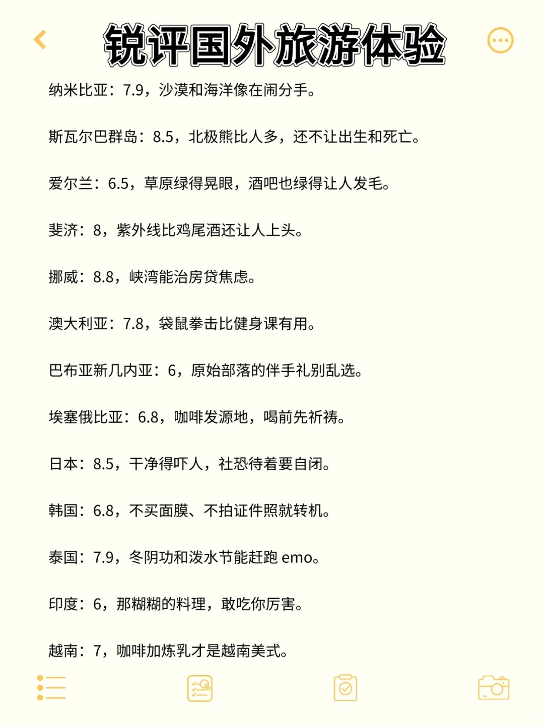 锐评国外旅游体验!