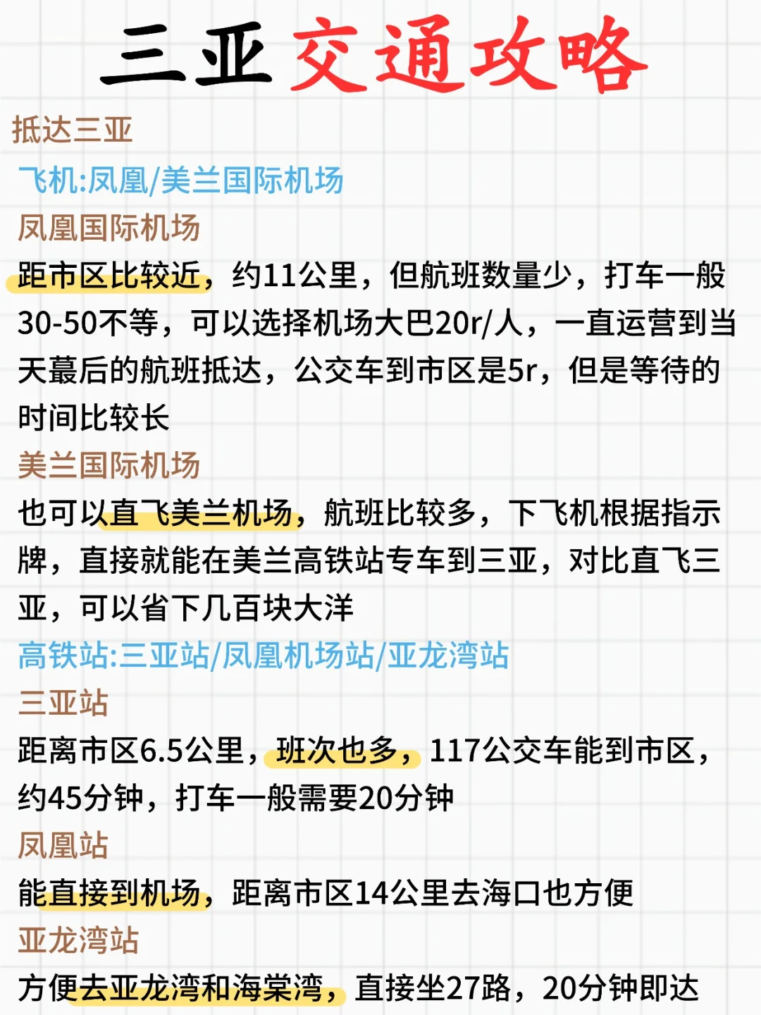 三亚旅游攻略!土著手绘版分布图,快码住