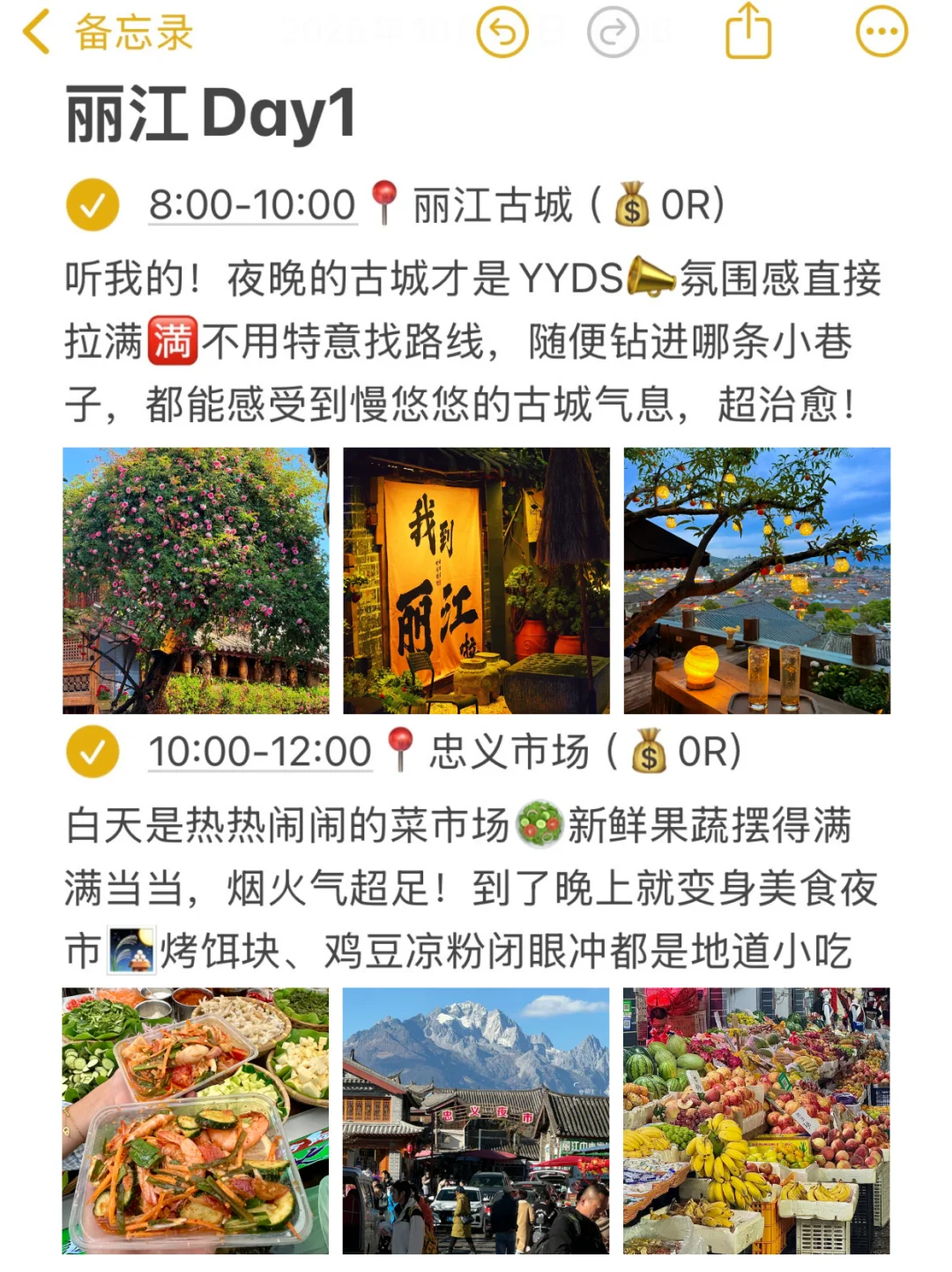 本J人对自己做的丽江攻略甚是满意