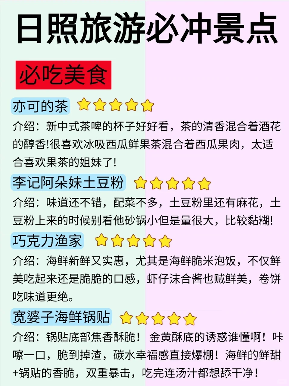 王一妃十日照8日照旅游必冲的景点吐血整理
