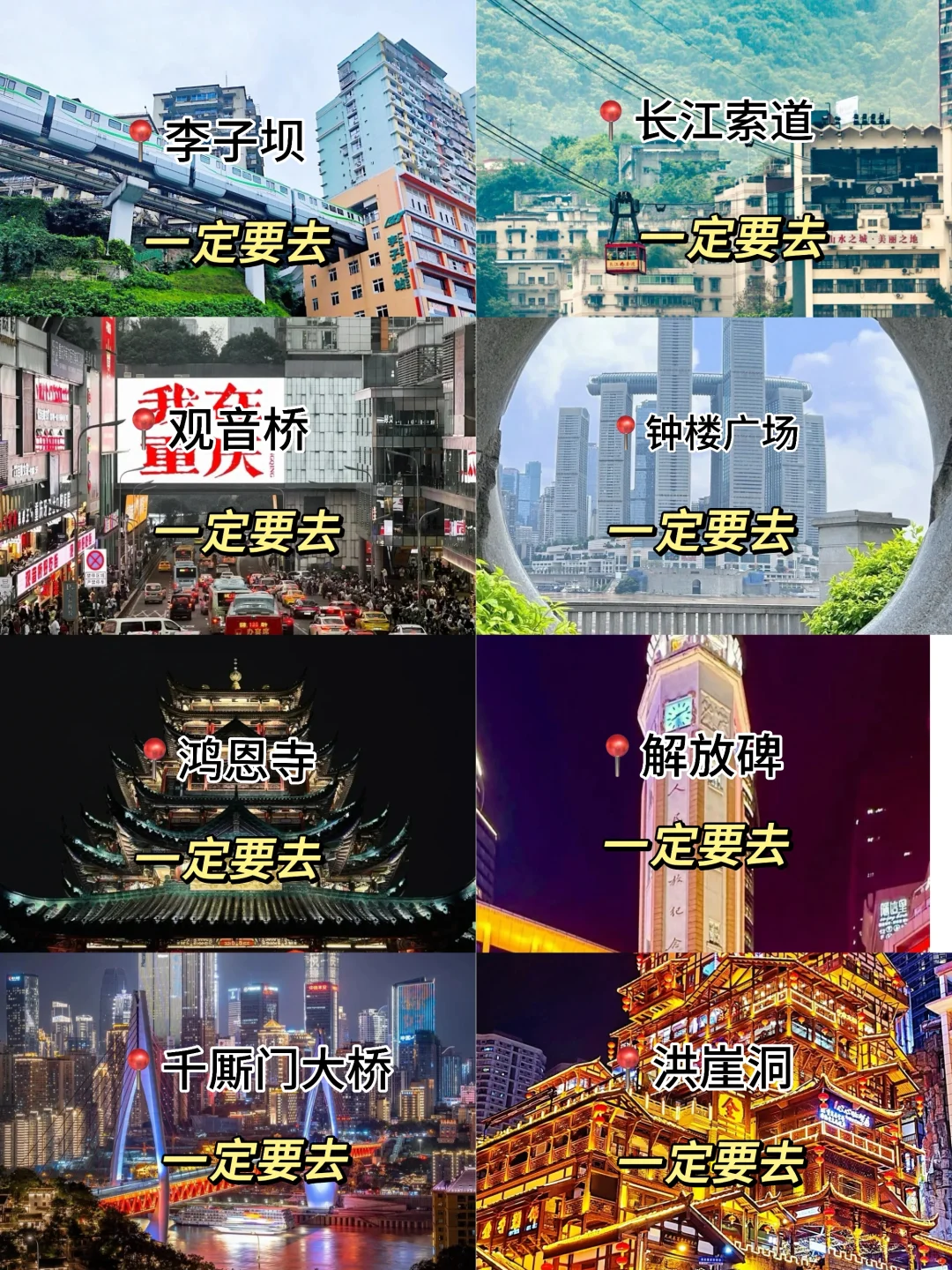 📍重庆极简旅行地图|分区不绕路版