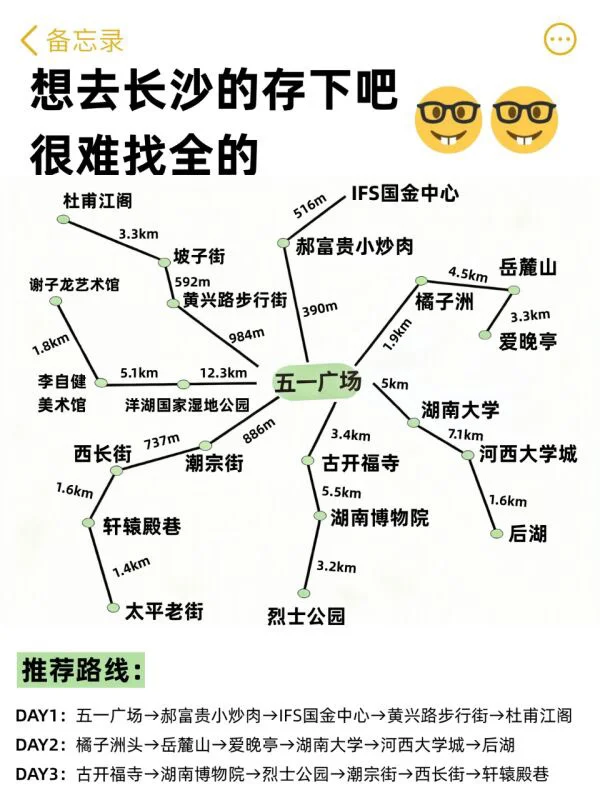 想10、11月去长沙的存下吧!很难找全的