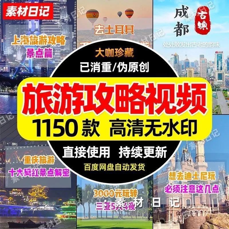 🎀剪辑素材库已备好！旅游博主冲