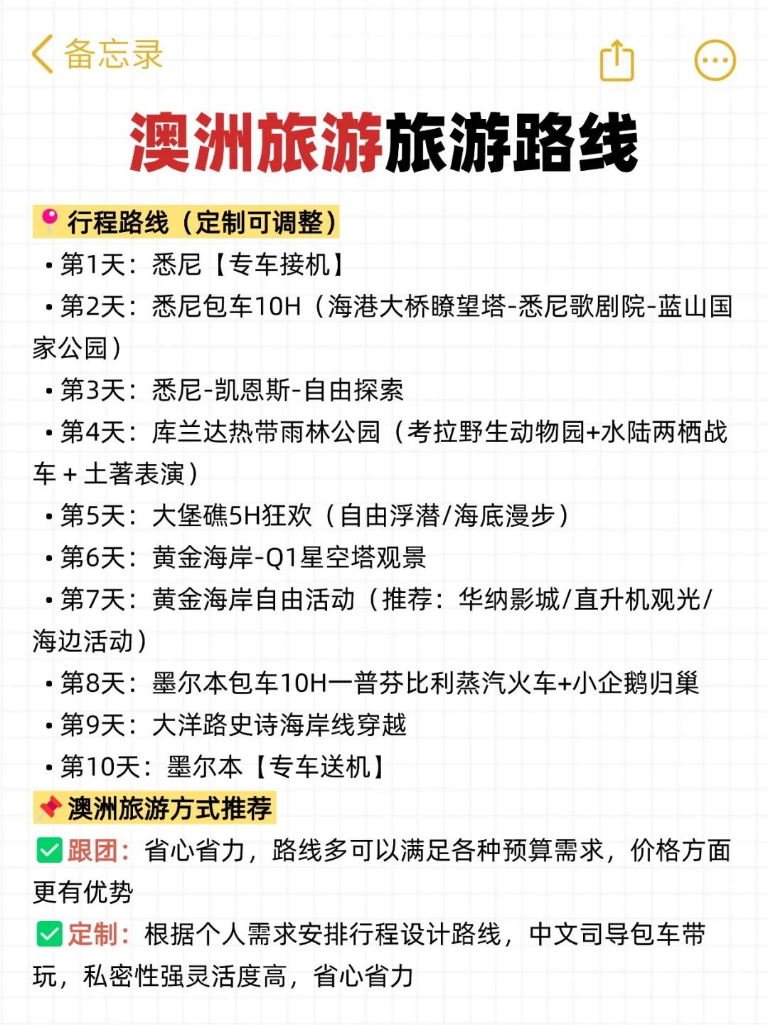 为什么去澳大利亚旅游之前没刷到这篇😅