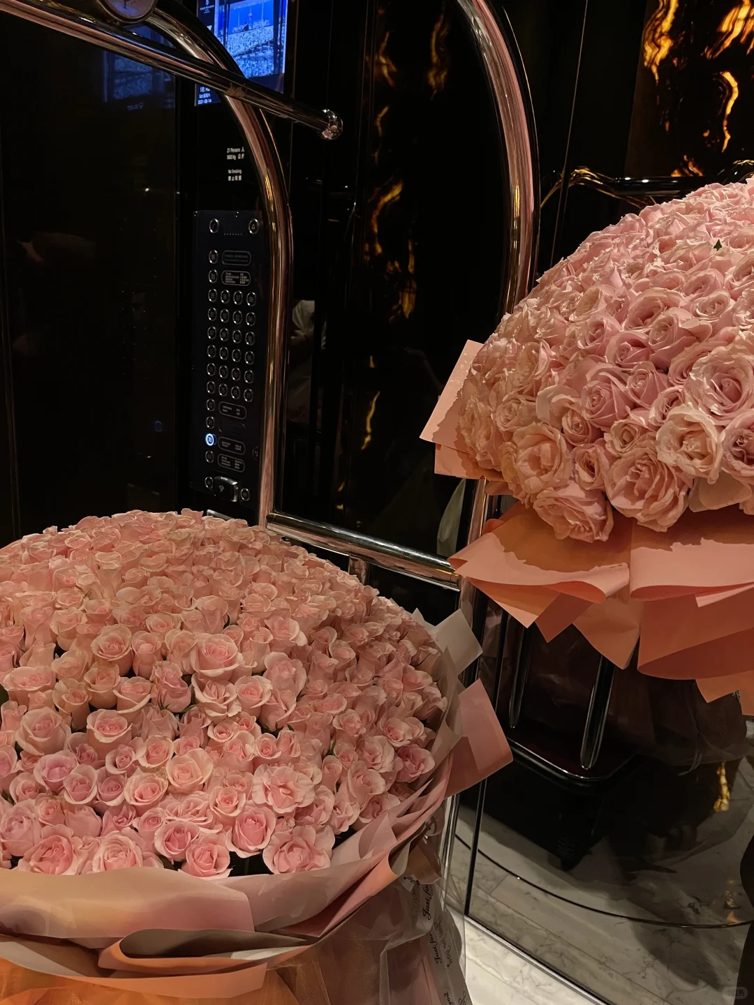 是广州塔前的玫瑰花💐啊！