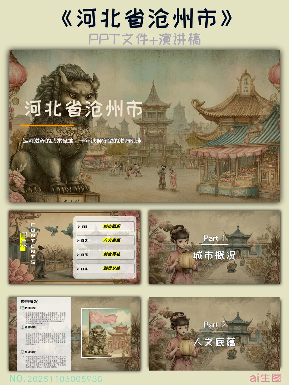 沧州旅游攻略ppt惊艳全场