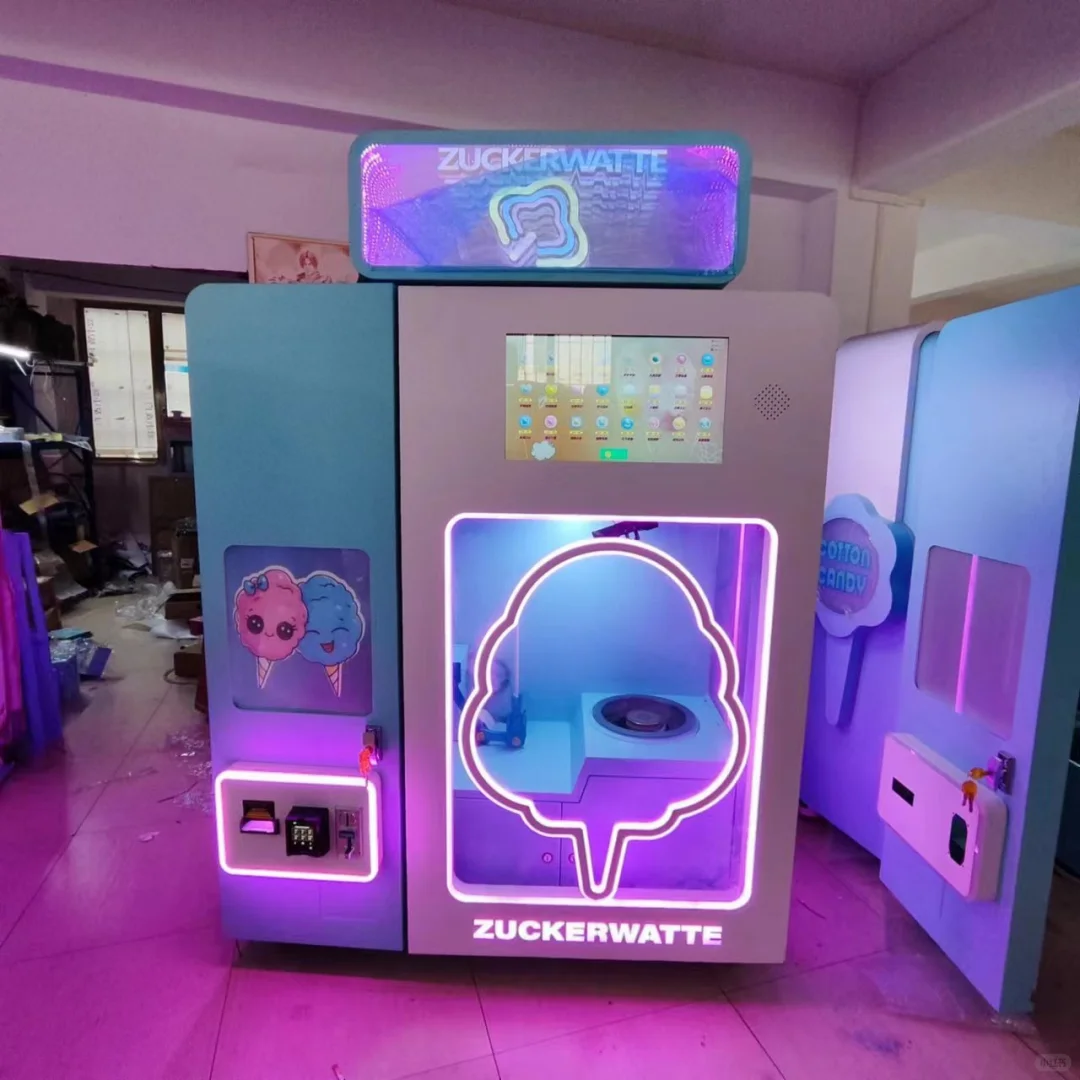 🛍️景区摆摊神器，棉花糖机太香了