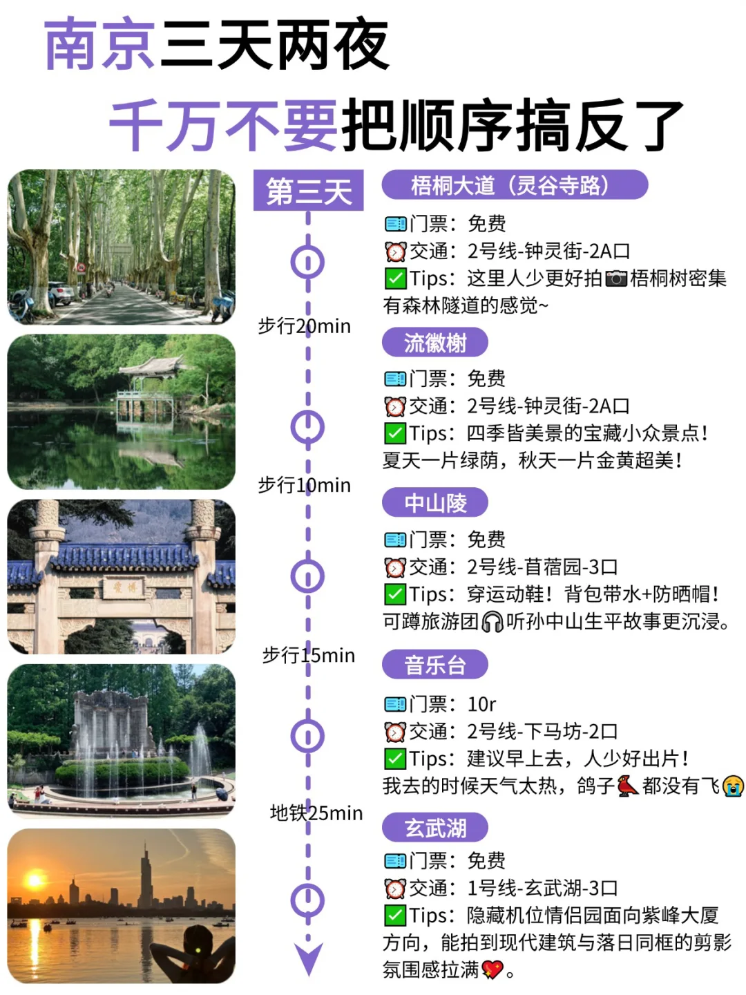 南京三天两夜🔥不绕路版旅游攻略直接抄✍