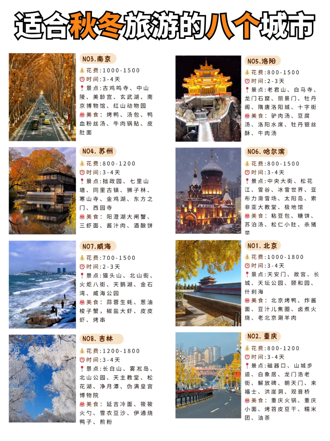 秋冬最适合旅游的8个城市，每一个都绝美!