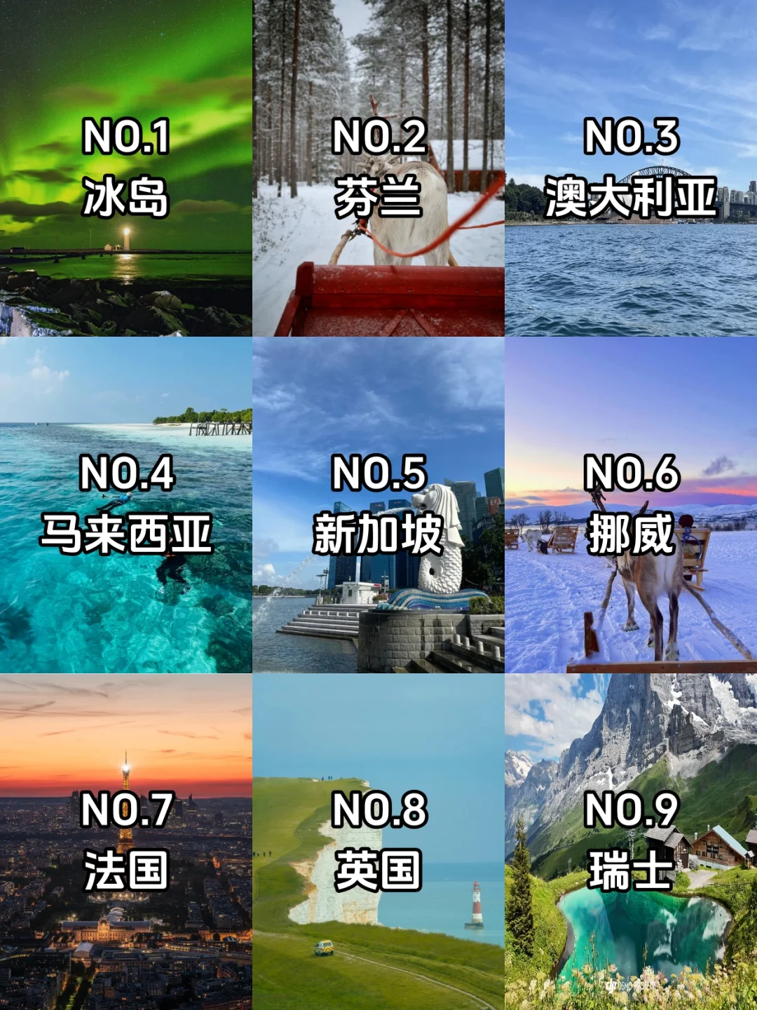 这辈子必去的九个国家❗